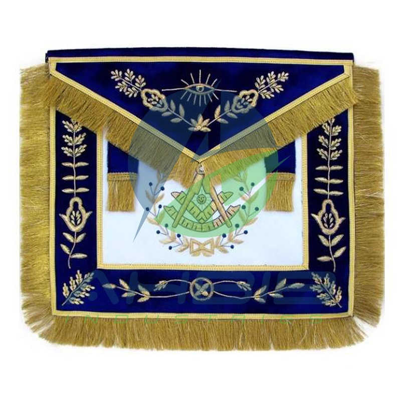 Masonic Grand Lodge Past Master Apron Hand Embroidered Bullion