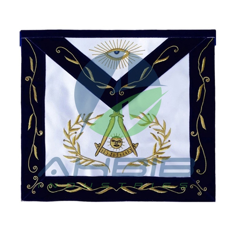 Masonic Blue Lodge Past Master Apron Bullion Hand Embroidered