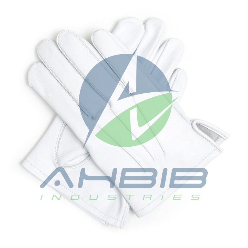 White 100% Soft Leather Gloves