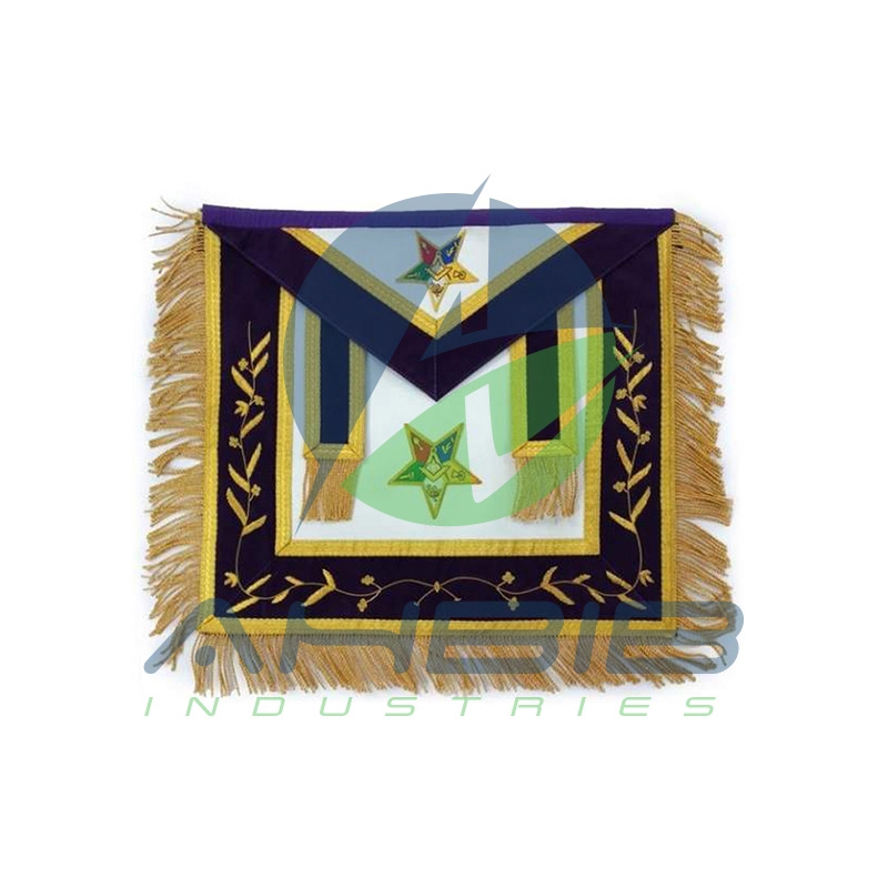 Masonic OES Patron Apron Golden Mylar Tassels