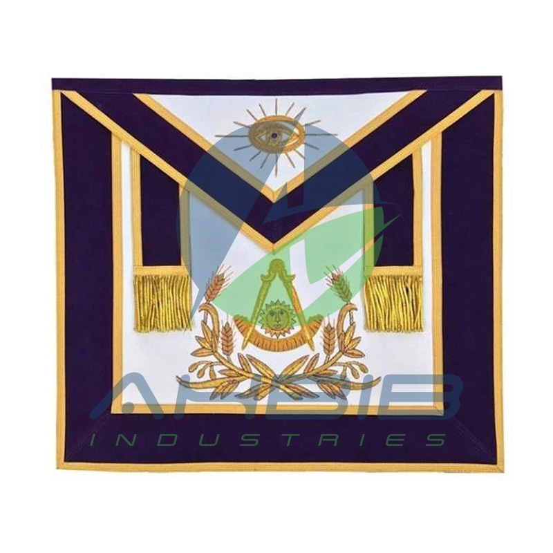 Masonic Past Master Hand Embroidered Apron Gold Embroidery