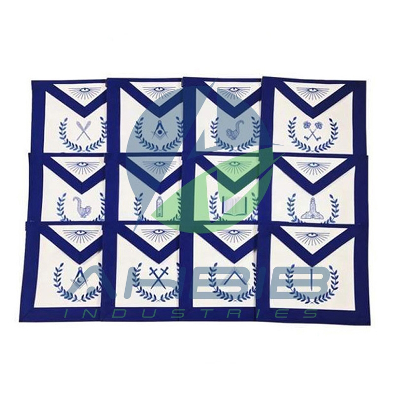 Masonic Blue Lodge Officers Apron Set Of 12