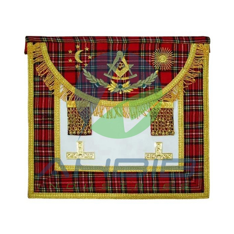 Scottish Rite Master Mason Handmade Apron Striped Red