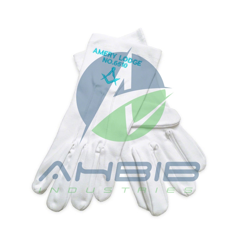 Masonic Gloves With Personalized With Lodge Name & Number