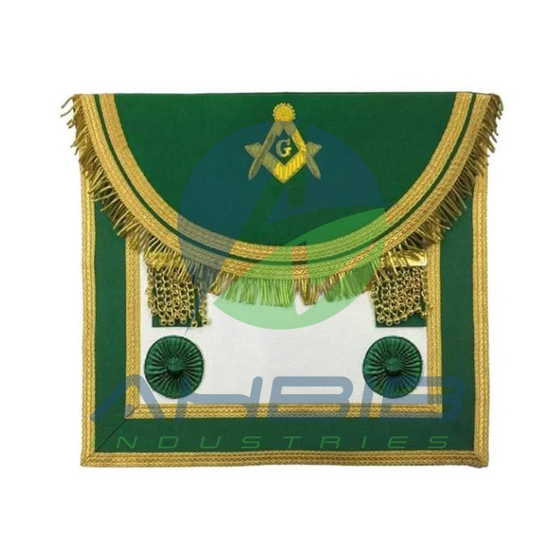 Scottish Rite Master Mason Handmade Embroidery Apron Green